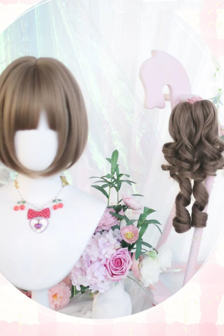 Sweet Lolita Wig Set with Roman Ringlet and Twin Pigtails