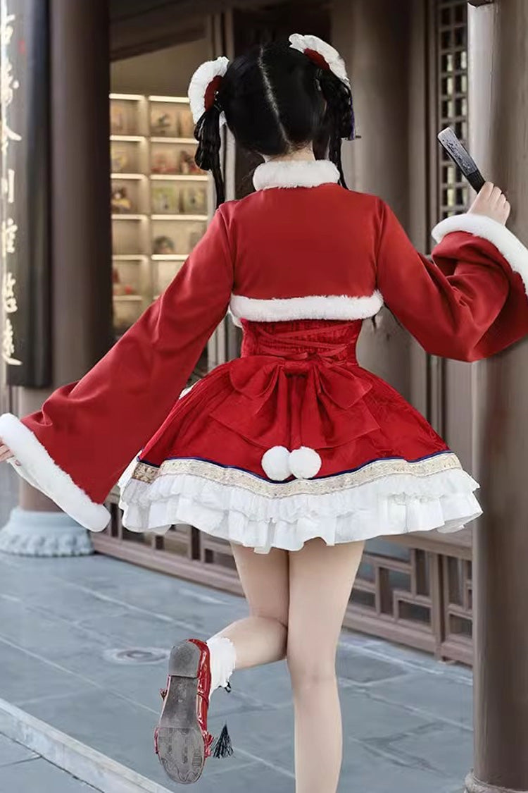 Multi Layer Embroidered Bow Chinese Style Jsk
