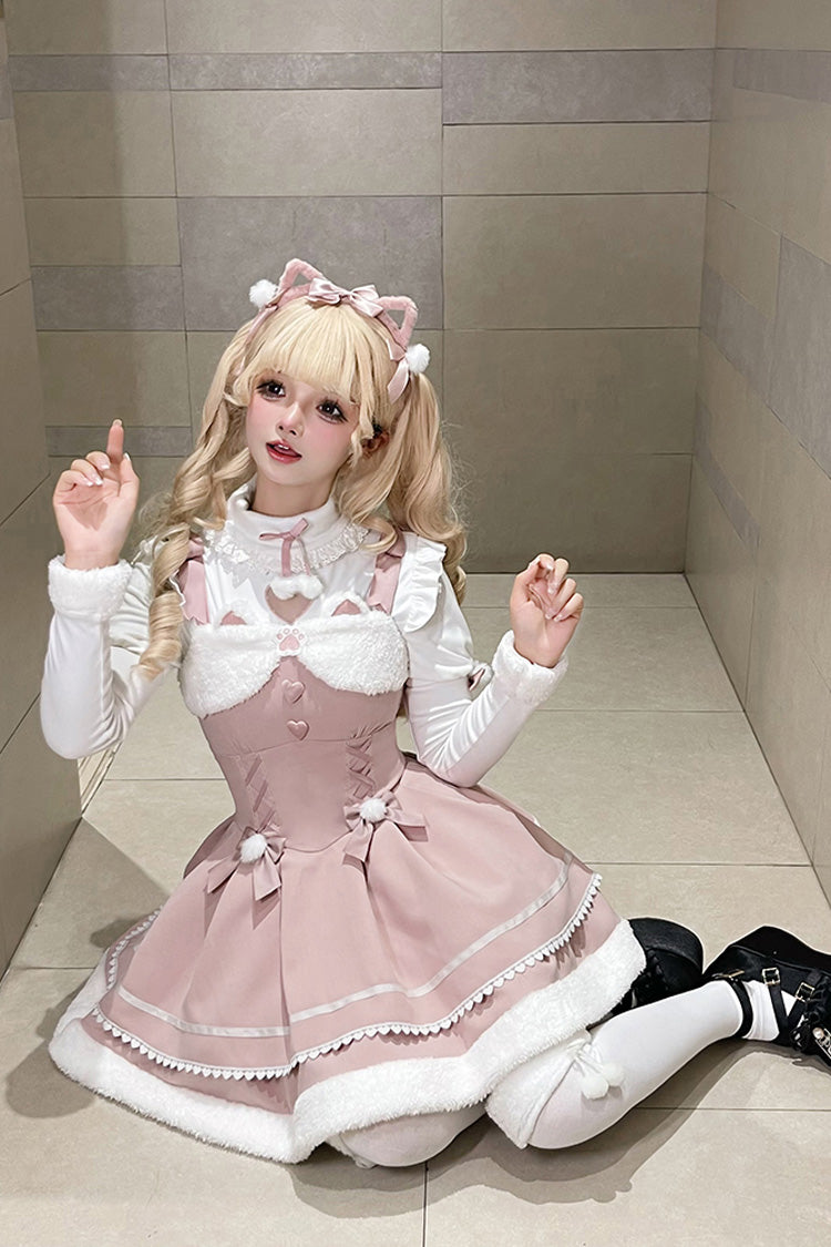 Double-Layered Bowknot Sweet Lolita JSK for Cool Weather - Star Who Meow