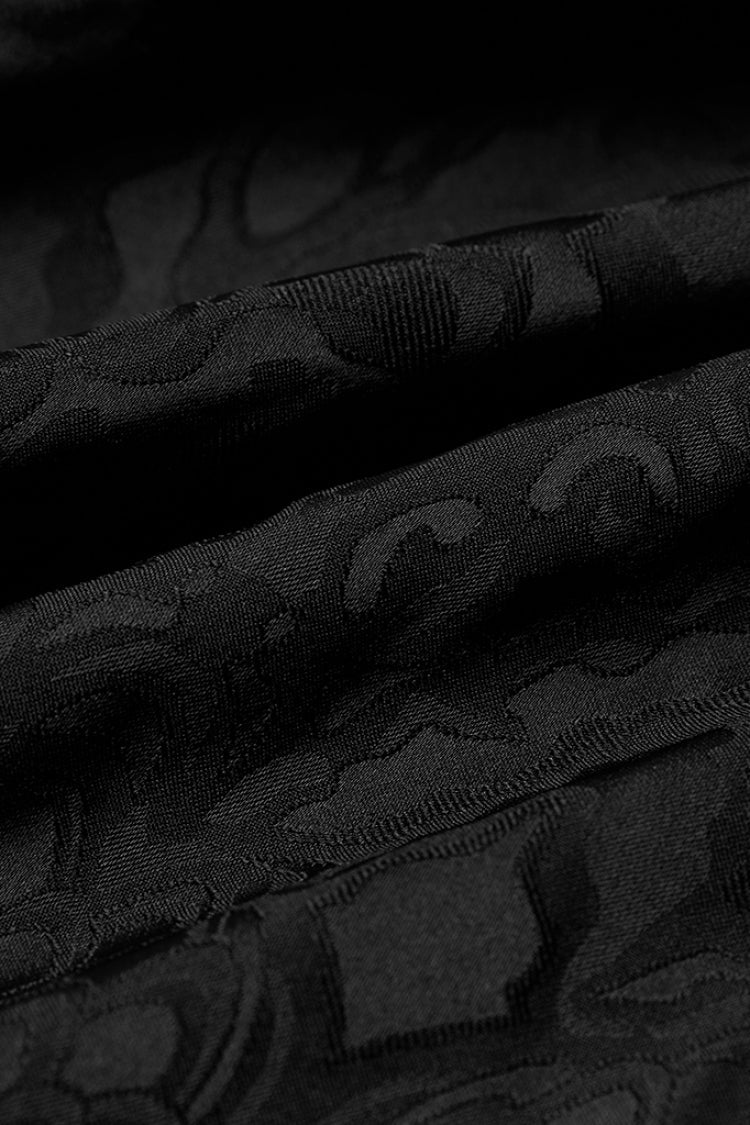 Gothic Men's Shirt with Eyelets and Metal Cuffs