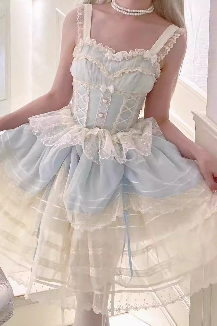 Blue Lemon Sea Salt Ruffled Lace Sweet Princess Jsk Dress