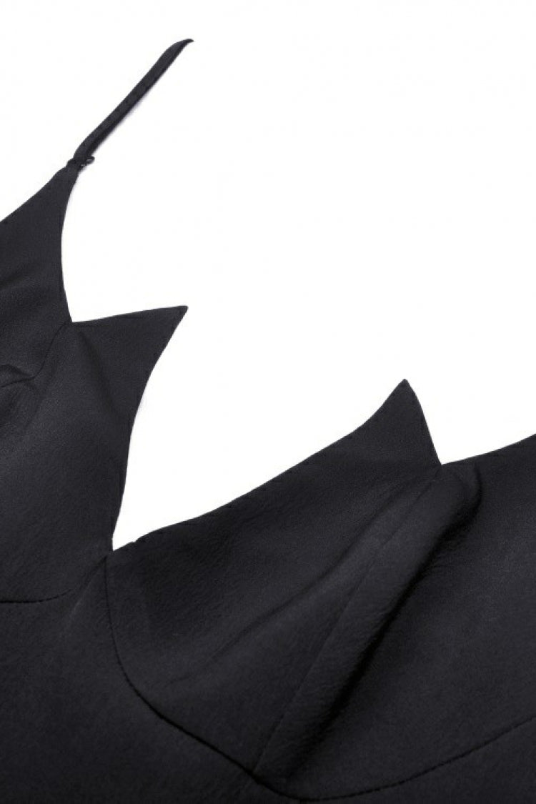 Umbra Punk Slip Dress with Layered Lace-Up and Strapless Cut