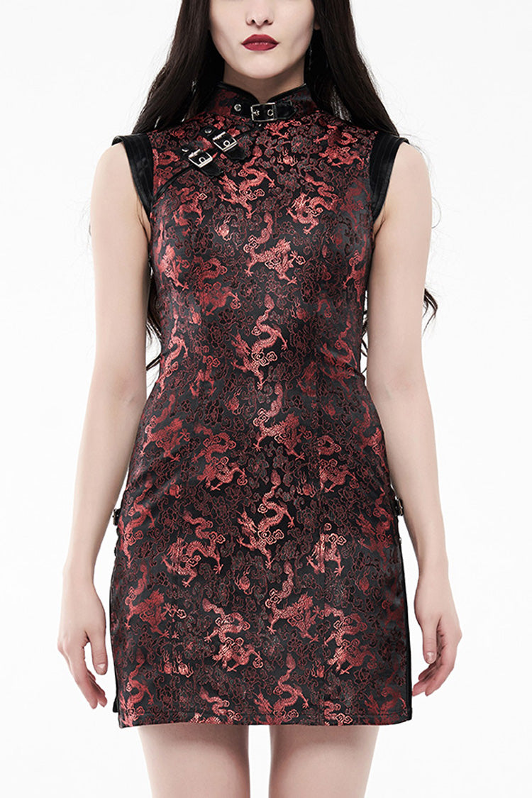 Dragon Jacquard Slim Cheongsam Dress for Women