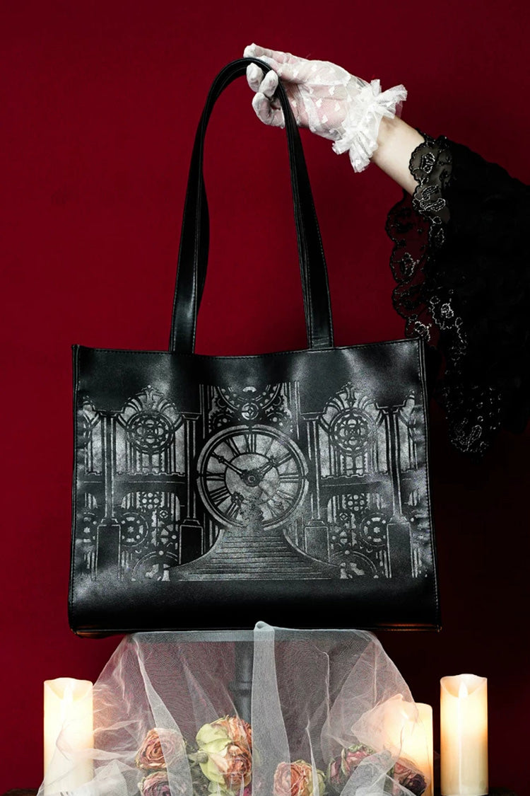 Printed Gothic Lolita Handbag in Black