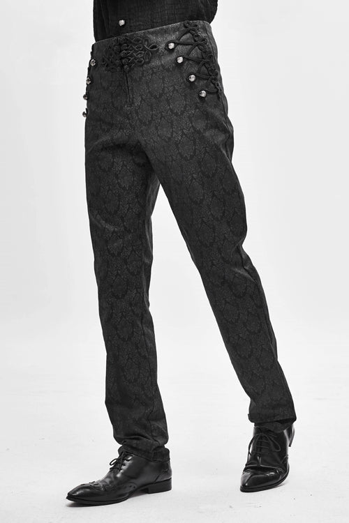 Elegant Fancy Gothic Trousers with Pattern for Men
