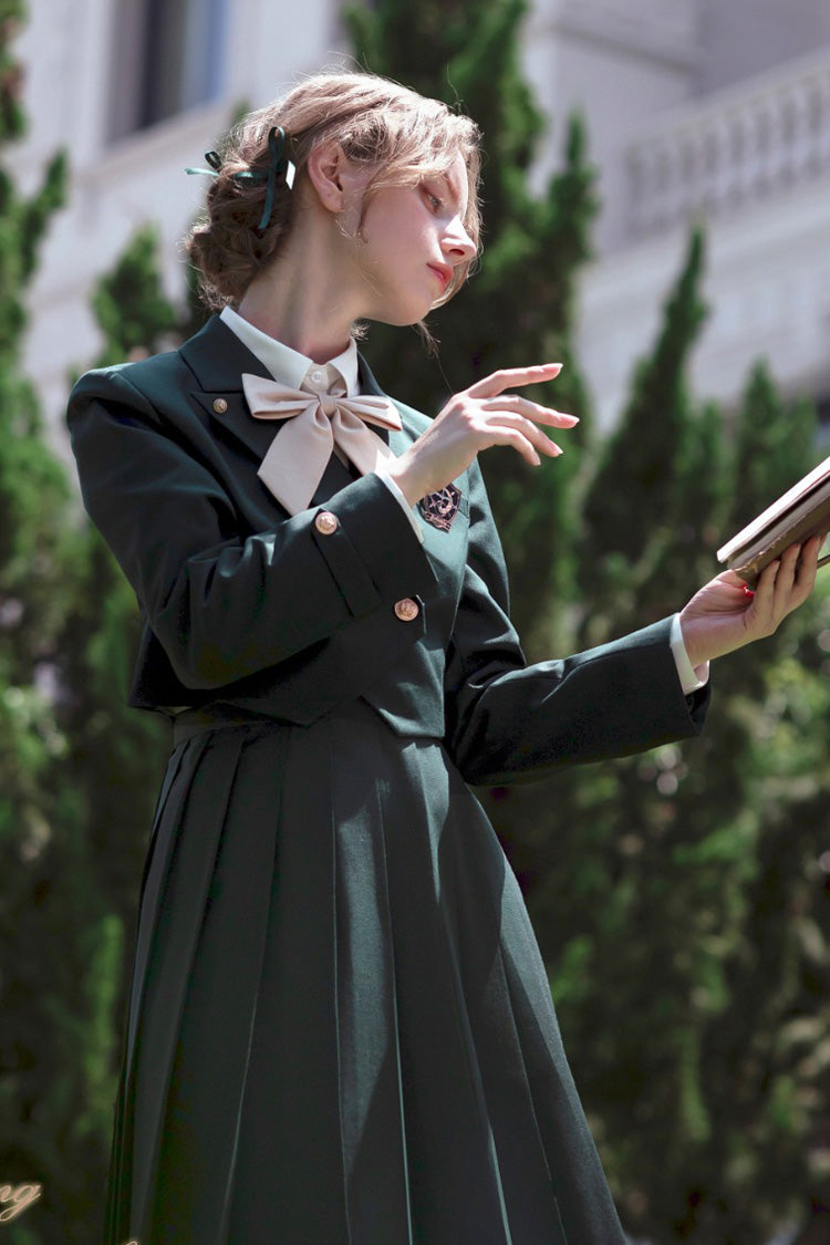 Green Artemis Collegiate Elegant Lolita Jumper Dress