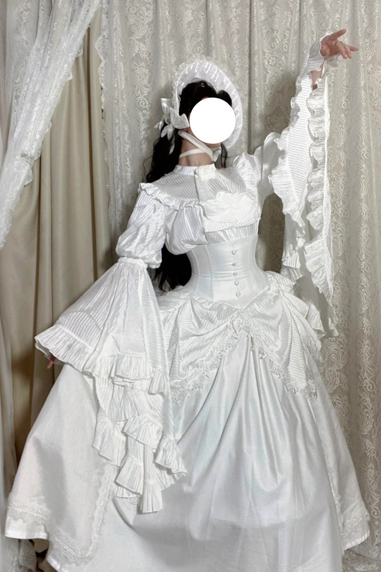 Ivory Long Hime Sleeve Gothic Skirt Set with Lace - Sleepwalking