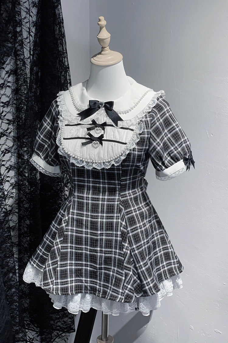 Gothic Japanese Dress Set with Rabbit Ears and Doll Collar - Moonlight Whispers, 2 Colors