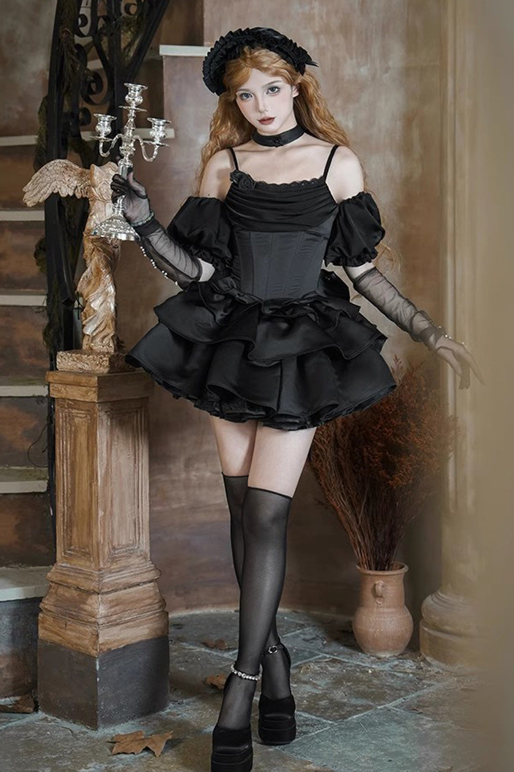 Onyx Ruffled Sleeveless Duet JSK with Bows - Duet