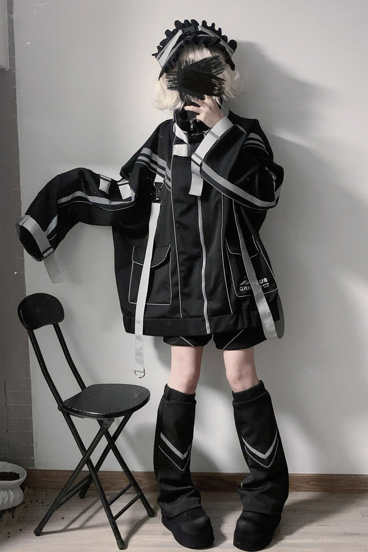 Cyberpunk Functional Print Jirai Kei Sports Coat - 2 Colors