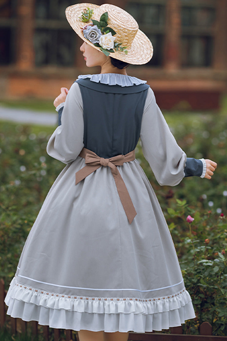 Multi-Color Sweet Lolita OP Dress Detachable Collar Ruffled - Altfashion Shop