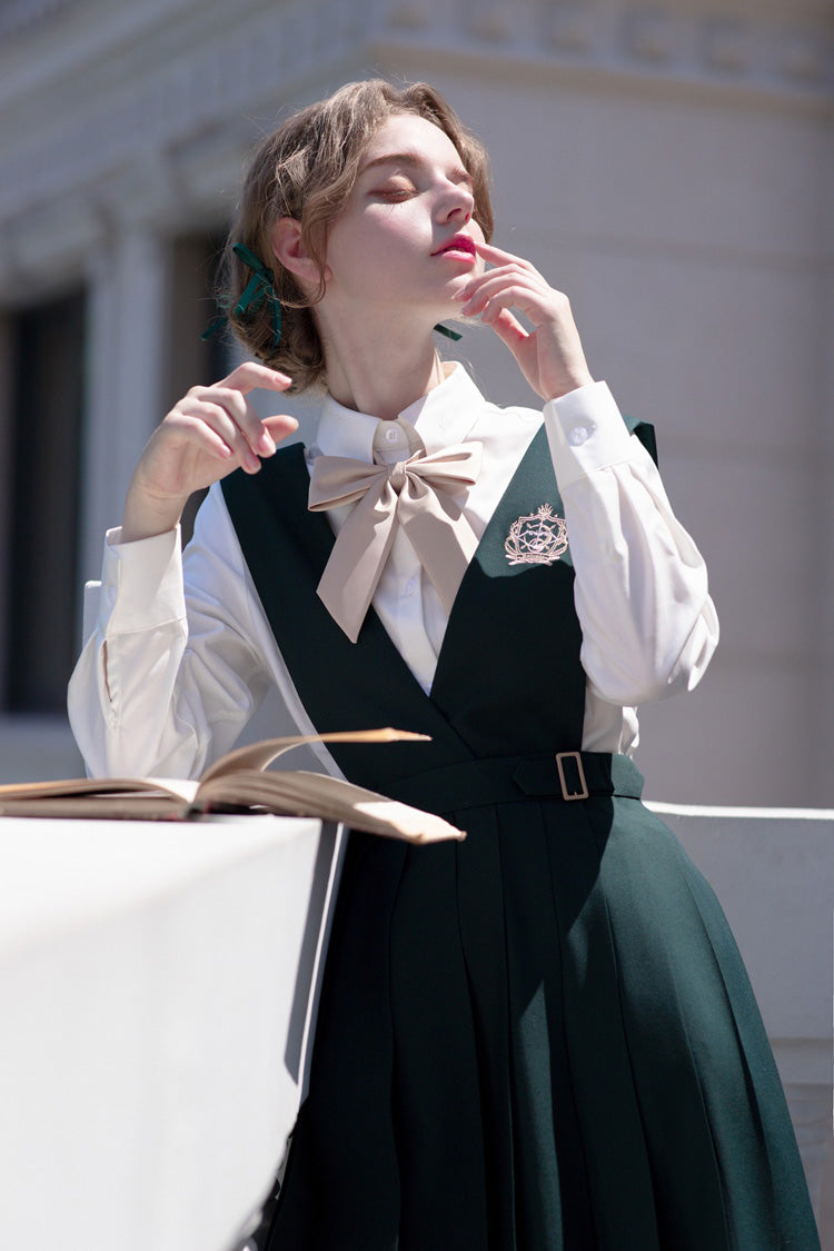 Green Artemis Collegiate Elegant Lolita Jumper Dress