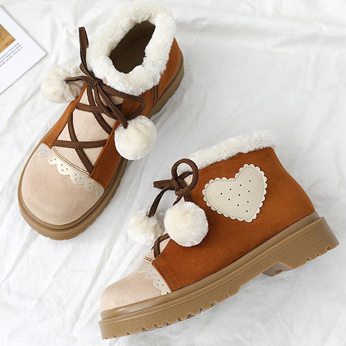 Suede Sweet Lolita Short Martin Boots