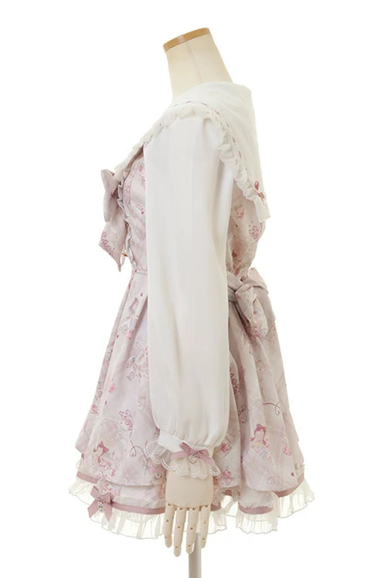 Sewing Bear Plus Size Jirai Kei Dress with Print and Bowknot