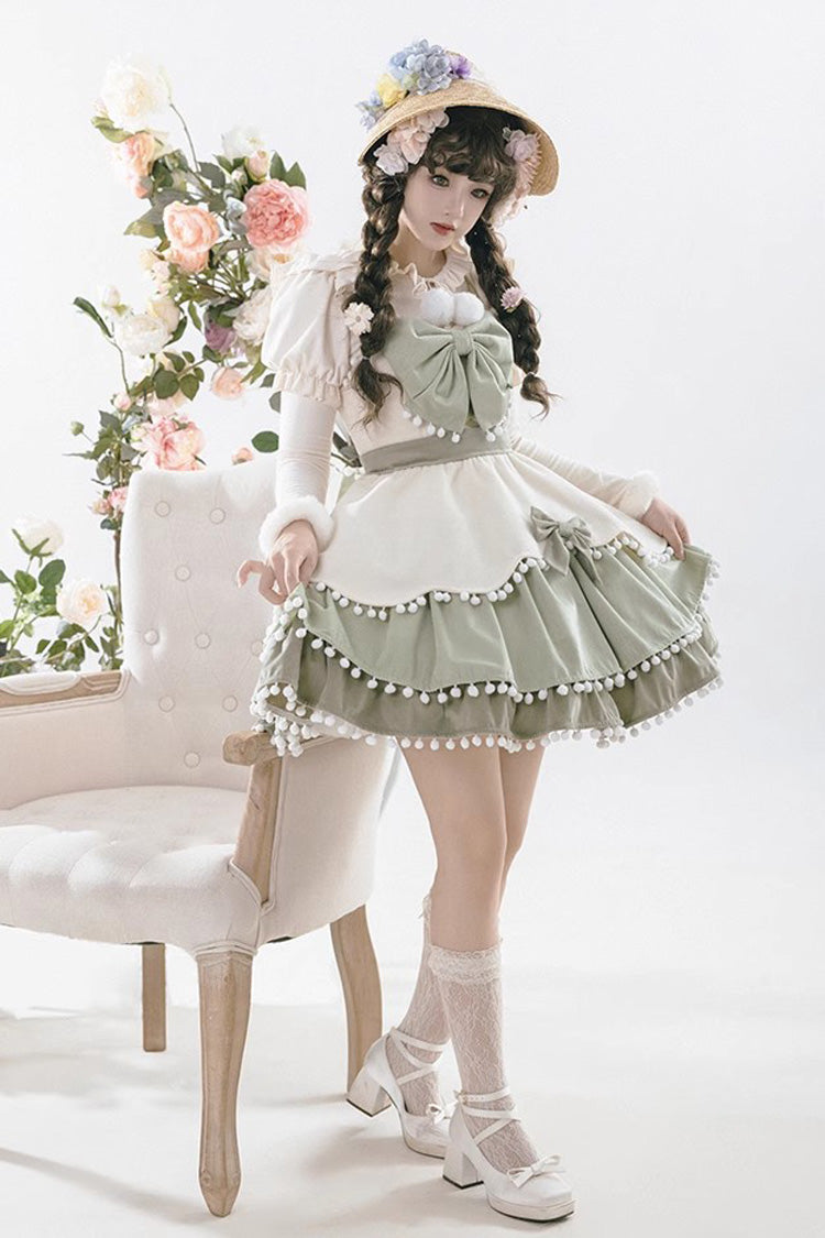 Confession Function Multi-Layer Ruffle Bowknot Color Block Sweet Lolita Jsk Dress