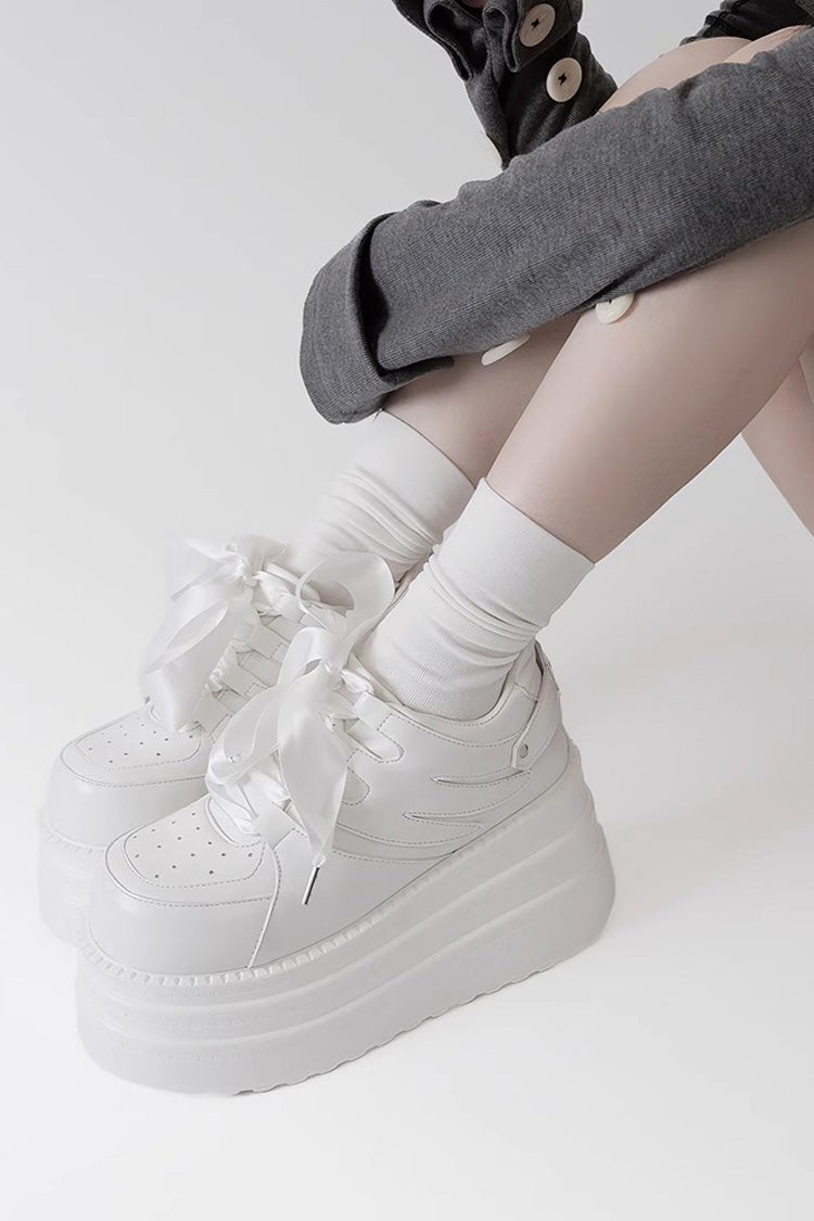 College Lace-Up Sweet Jirai Kei Platforms - 2 Colors