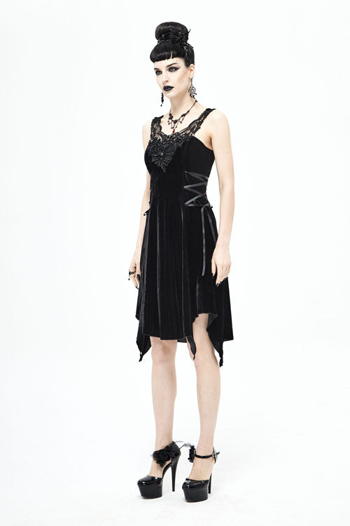 Angular Hem Gothic Dress with Sharp Silhouette