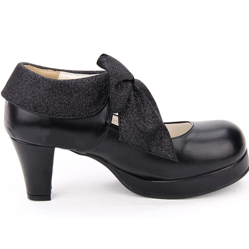 Big Bowknot Sweet Lolita Shoes - Round Toe Style