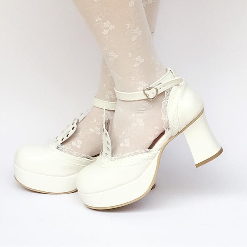 SP168283 Princess White Custom Platform Shoes Made Crown