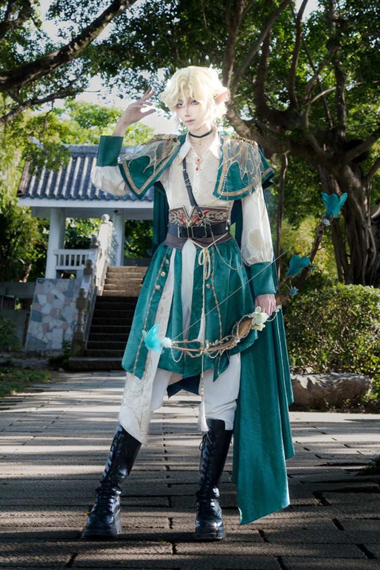 Emerald Military Prince Ouji Lolita Full Set with Gothic Chinese Style