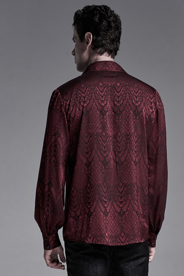Gothic Men's Shirt with Eyelets and Metal Cuffs