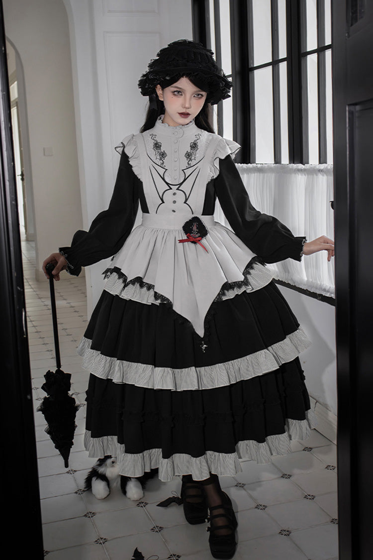 Castle Night Long Sleeved Ruffled Embroidered Gothic Lolita Dress