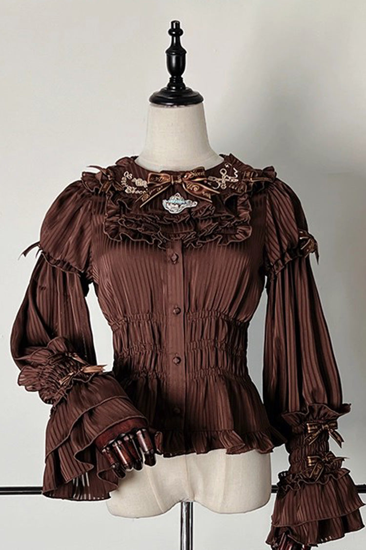 Round Collar Trumpet Sleeve Bow Sweet Lolita Blouse