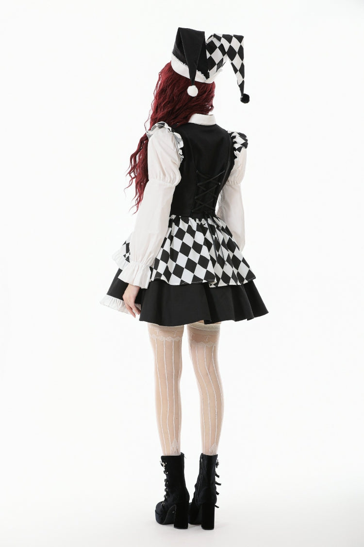 Sharp Point Collar Long Puff Sleeves Gothic Dress