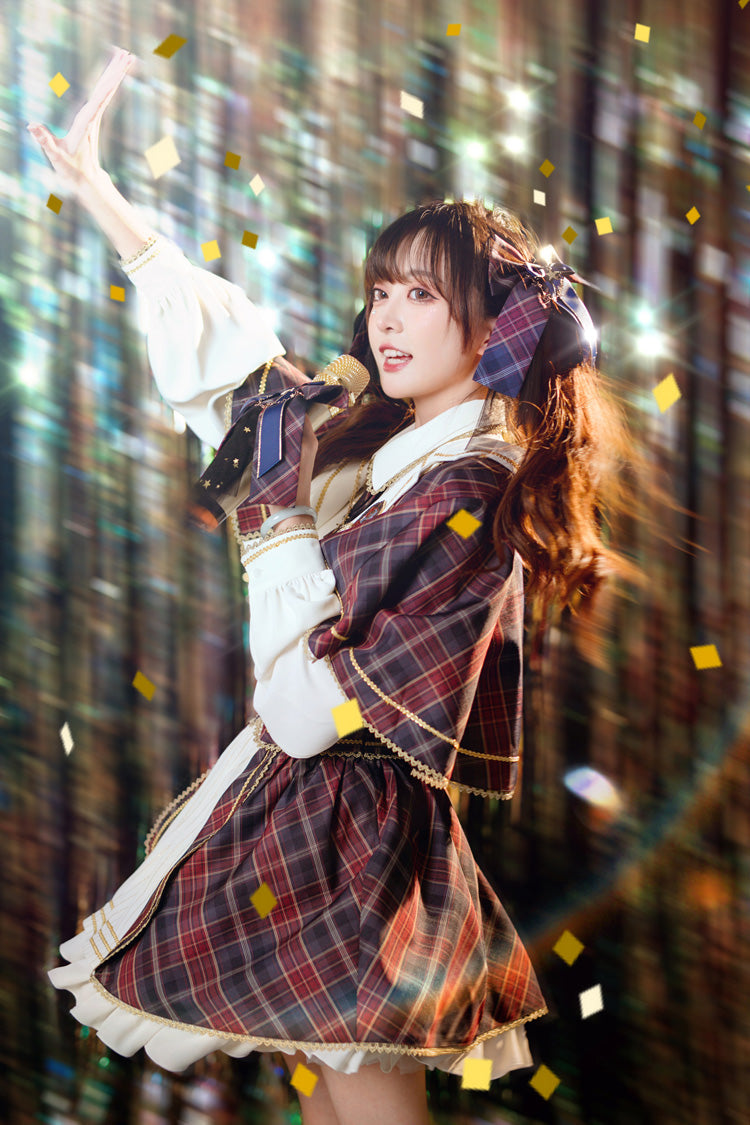 Multi-Color Plaid Ruffle Sweet Lolita Skirt with Idol Style