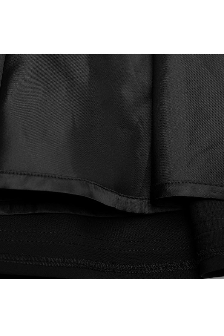 Steampunk Skirt with High Waist Belt for Women in Black