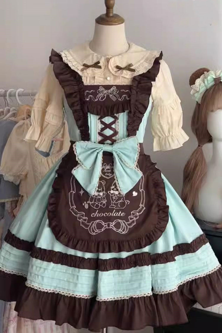 Chocolate Ruffle Bow Mille Crepe Jsk Dress - Sweet Princess Lolita
