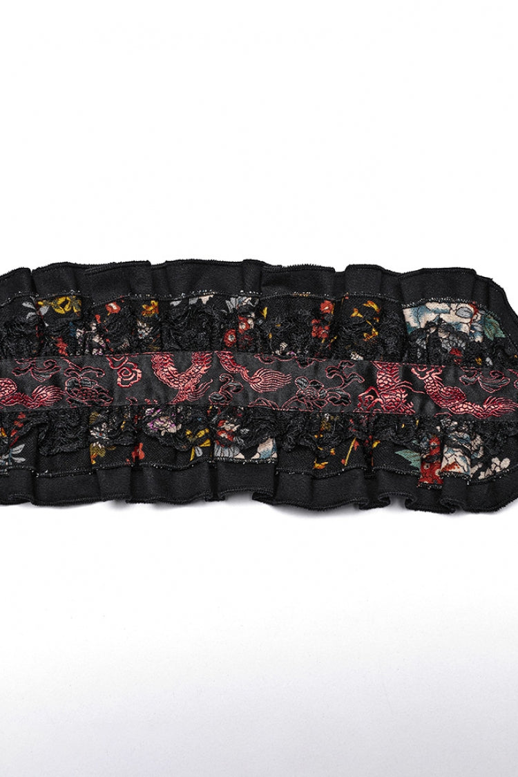 Floral Printed Long-Sleeved Gothic Lolita Kimono Dress Set