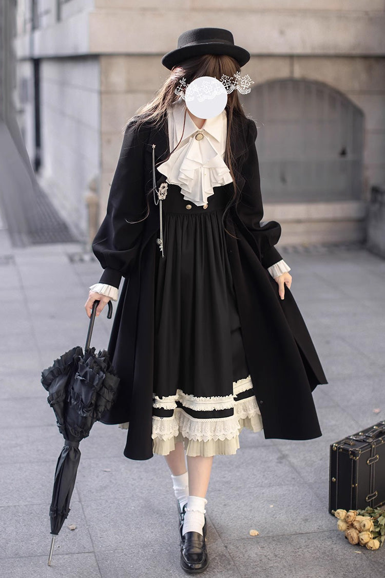 Black Bow Lace Elegant Jumper Dress - Hathaway