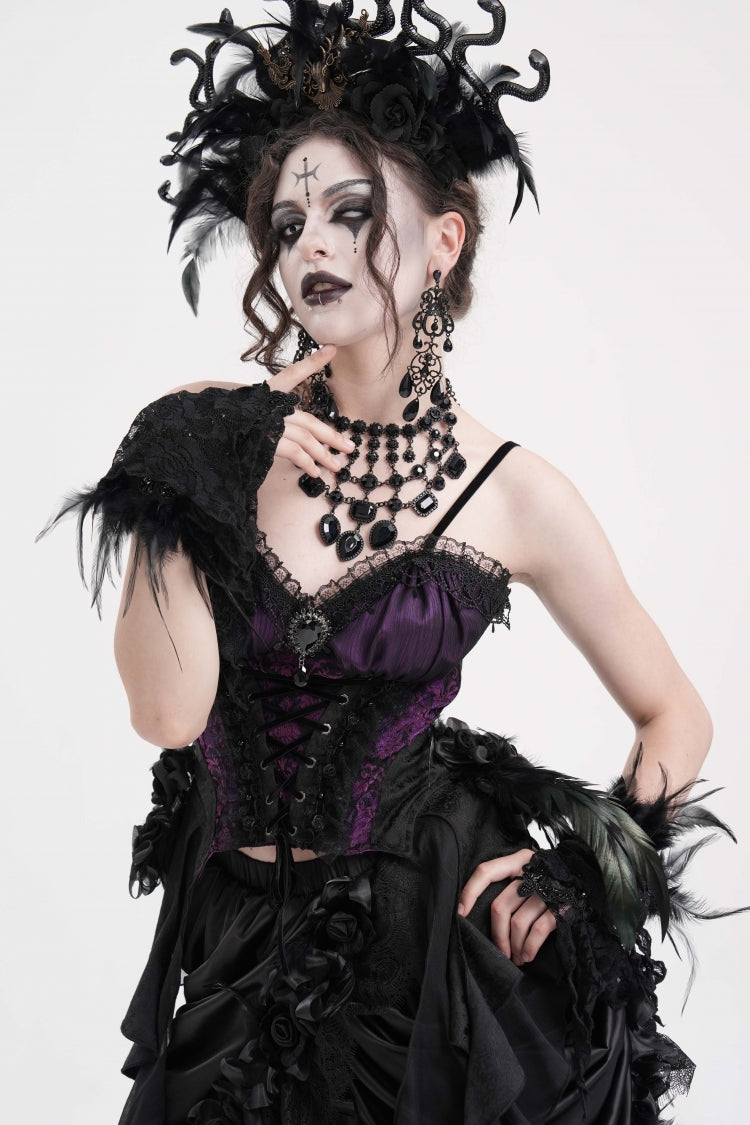 Heliotrope Lace-Up Overbust Gothic Corset