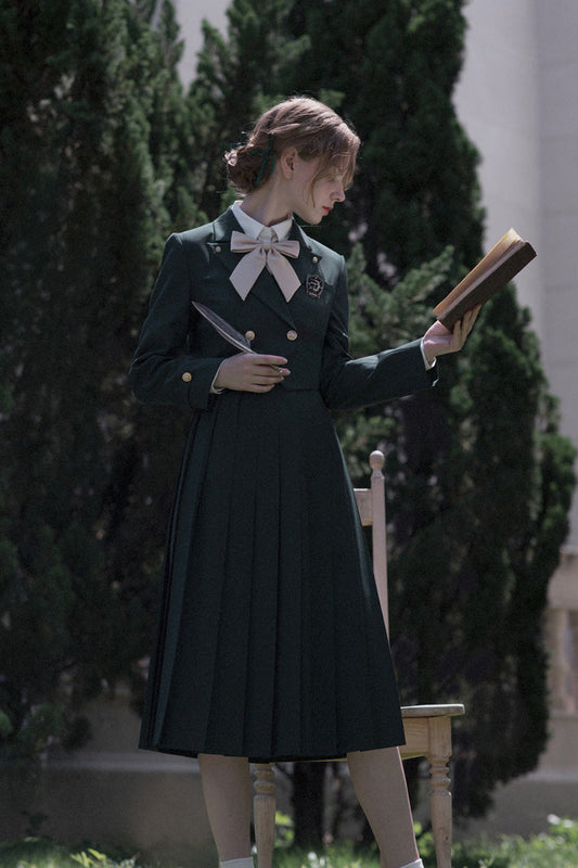 Green Artemis Collegiate Elegant Lolita Jumper Dress