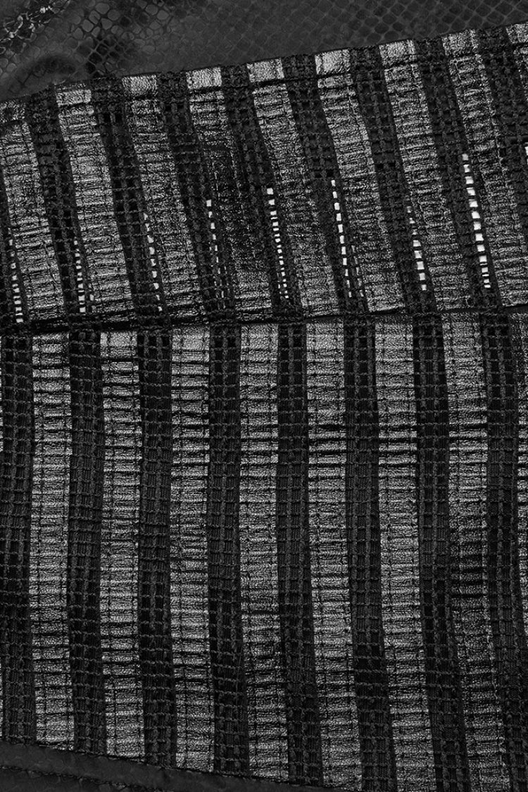 Snake Print Mesh Punk Dress with Stitching