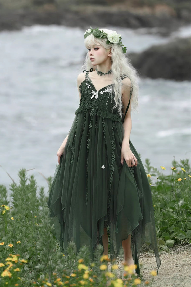 Emerald Forest Asymmetric Hem Sweet Chinese Jumper