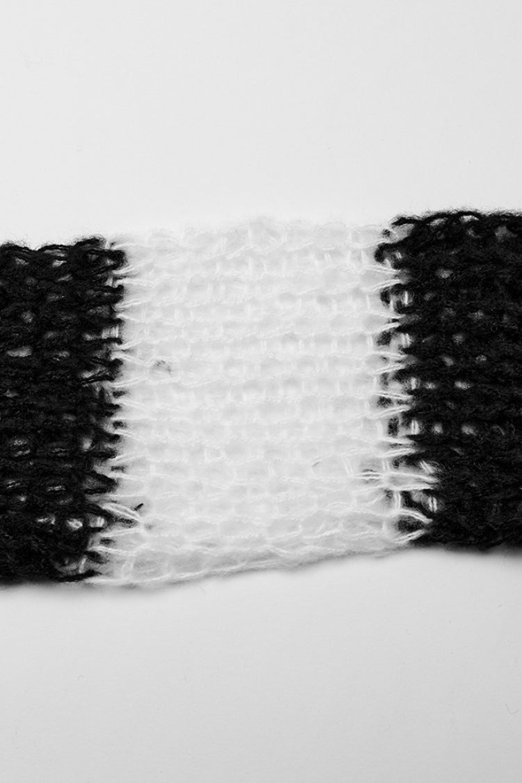 Gothic Striped Sweater - Ripped, Irregular Hem, 4 Shades