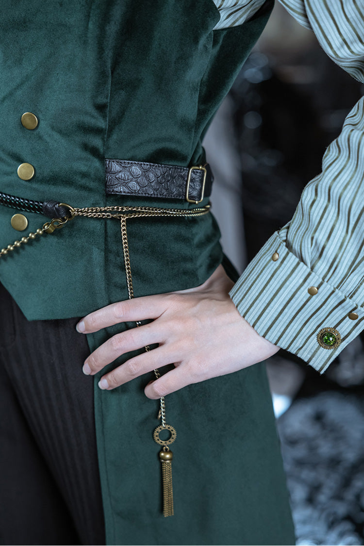 Emerald Double-Breasted Slim Ouji Prince Handsome Lolita Waistcoat