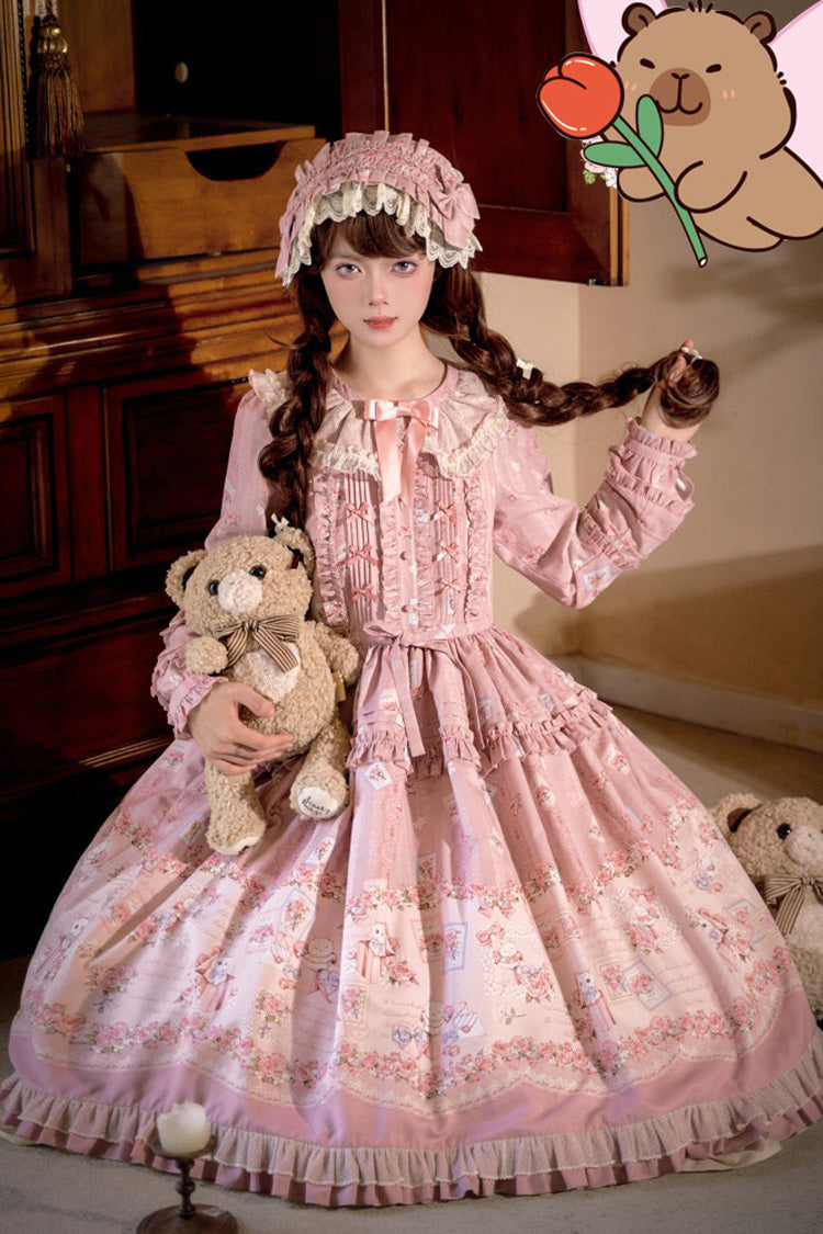 Floral Ruffle Plus Size Dress - Elegant Lolita