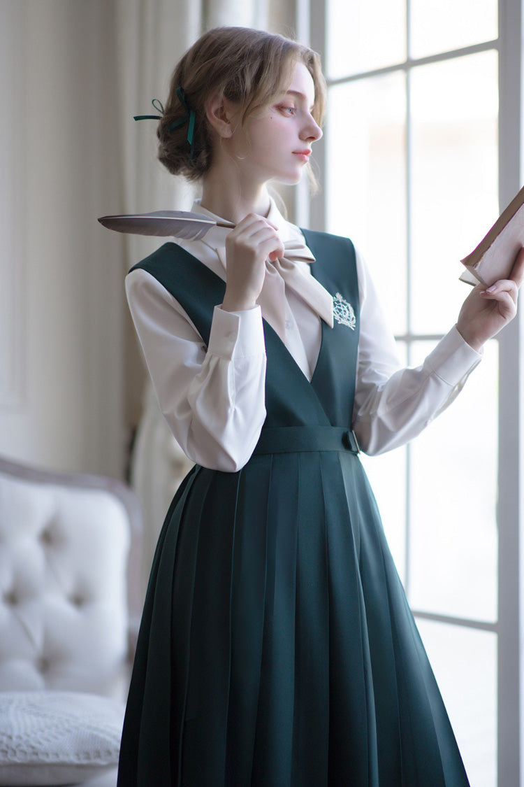 Green Artemis Collegiate Elegant Lolita Jumper Dress