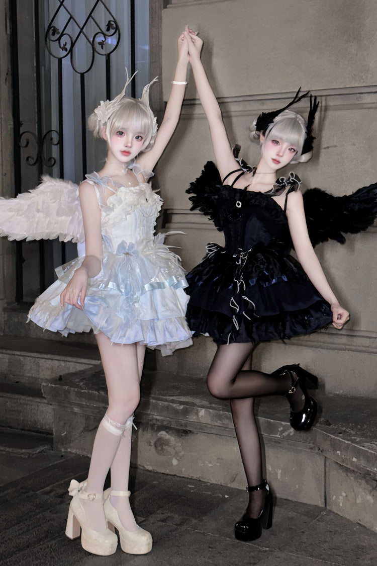 Wings Arrival Multilayer Ruffle Ballet Sweet Elegant Lolita Jumper Dress 3 Colors