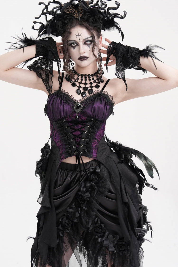 Heliotrope Lace-Up Overbust Gothic Corset