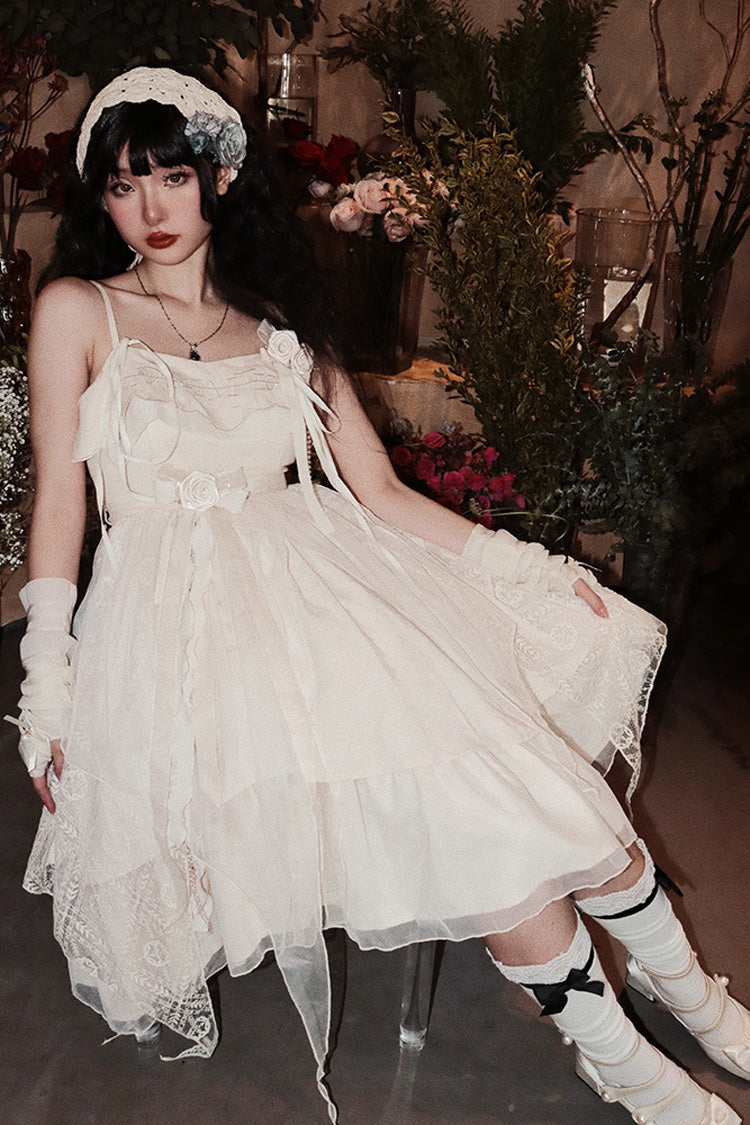Champagne Ruffle Bow Elegant Sweet Princess Jsk Dress