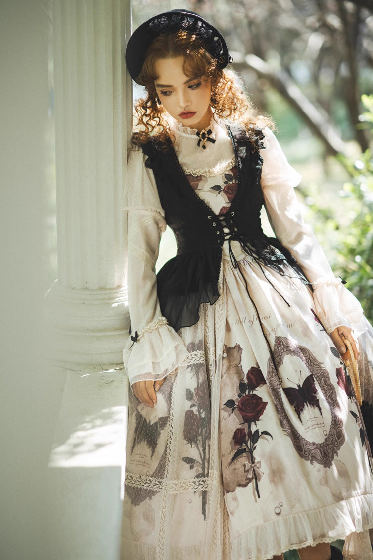 Multi-Color Printed Ruffled French Gothic Dress Set - Princess Classic