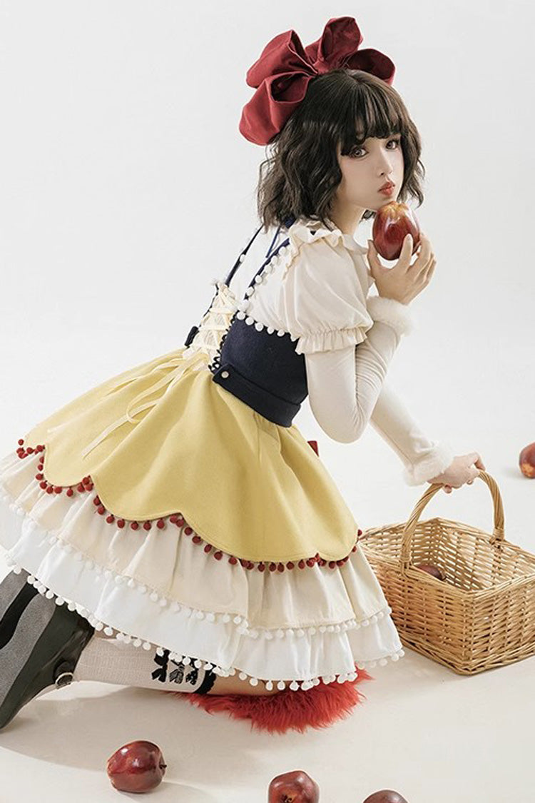 Confession Function Multi-Layer Ruffle Bowknot Color Block Sweet Lolita Jsk Dress