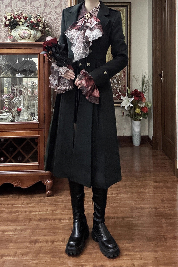 Wool Slim Gothic Trench Coat with Long Sleeves - Paranoid's Punishment, 4 Shades