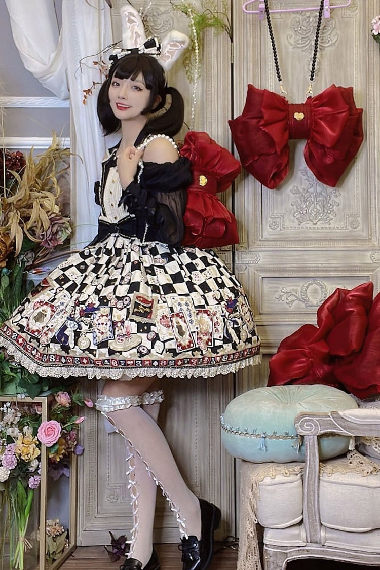 Burgundy Large Ribbon Heart Nameplate Lolita Satchel