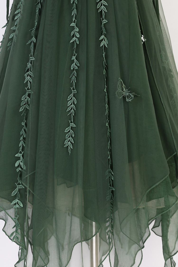 Emerald Forest Asymmetric Hem Sweet Chinese Jumper