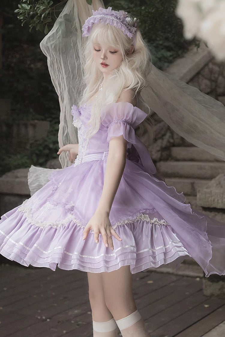 Violet Music Box Ruffled Bow Ballet Elegant Doll Dress